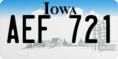IA license plate AEF721