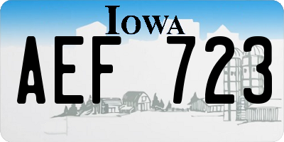 IA license plate AEF723