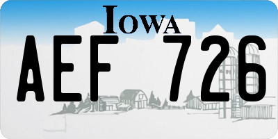 IA license plate AEF726