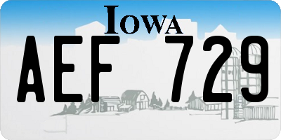IA license plate AEF729