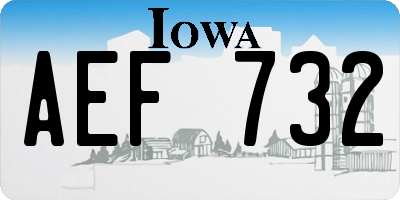 IA license plate AEF732