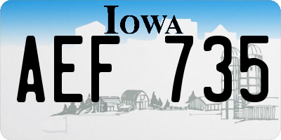 IA license plate AEF735