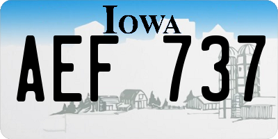 IA license plate AEF737