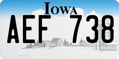 IA license plate AEF738