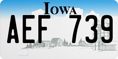 IA license plate AEF739