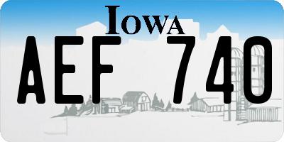 IA license plate AEF740