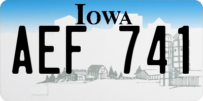 IA license plate AEF741
