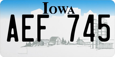 IA license plate AEF745
