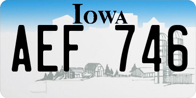 IA license plate AEF746