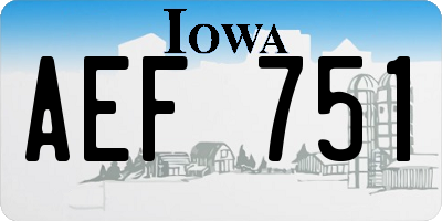 IA license plate AEF751