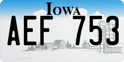 IA license plate AEF753
