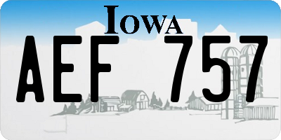 IA license plate AEF757