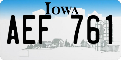 IA license plate AEF761