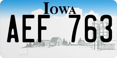 IA license plate AEF763