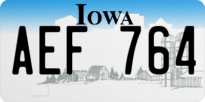 IA license plate AEF764
