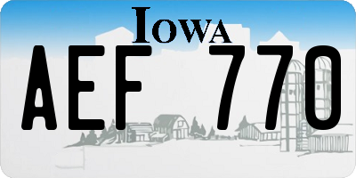 IA license plate AEF770