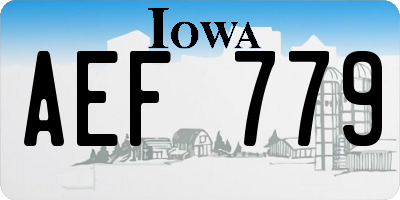 IA license plate AEF779