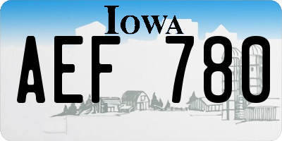 IA license plate AEF780