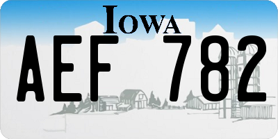 IA license plate AEF782