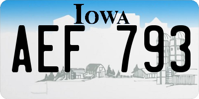 IA license plate AEF793