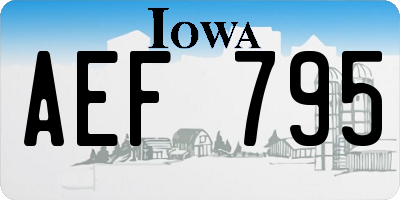 IA license plate AEF795