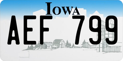 IA license plate AEF799