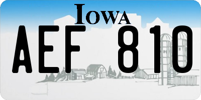 IA license plate AEF810