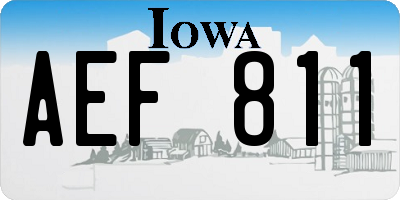 IA license plate AEF811