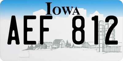 IA license plate AEF812