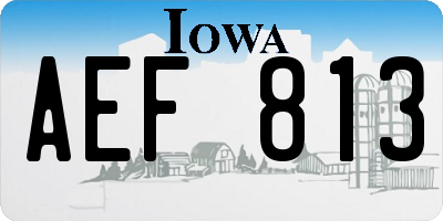 IA license plate AEF813