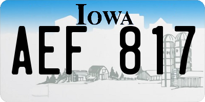 IA license plate AEF817