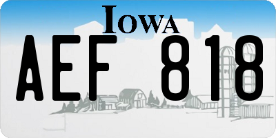 IA license plate AEF818
