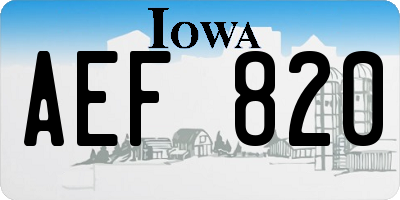 IA license plate AEF820