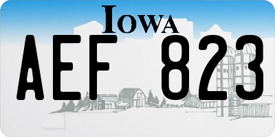 IA license plate AEF823