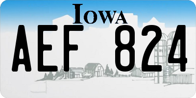 IA license plate AEF824