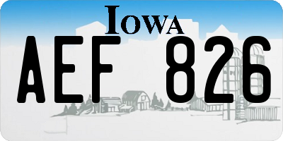 IA license plate AEF826