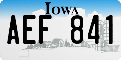 IA license plate AEF841