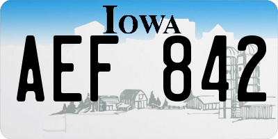 IA license plate AEF842