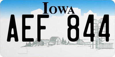 IA license plate AEF844