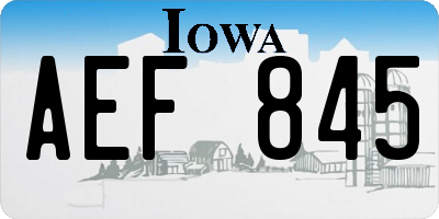IA license plate AEF845