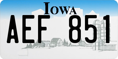 IA license plate AEF851