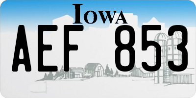 IA license plate AEF853