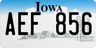 IA license plate AEF856