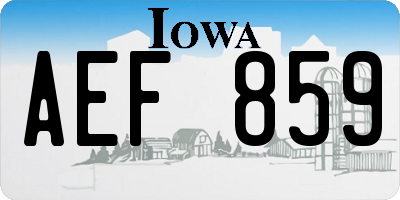 IA license plate AEF859