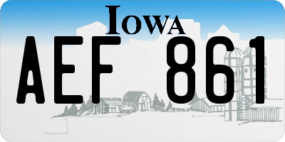 IA license plate AEF861