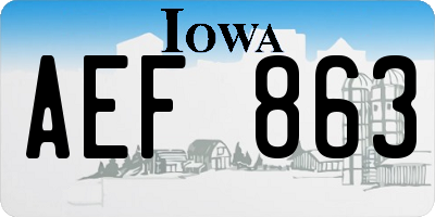 IA license plate AEF863