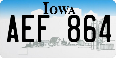 IA license plate AEF864