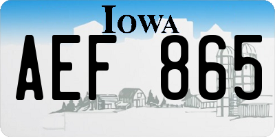 IA license plate AEF865