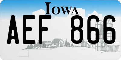 IA license plate AEF866