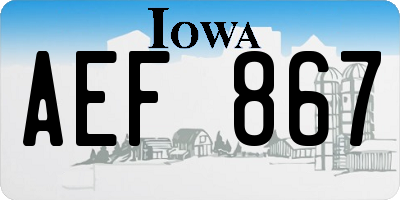 IA license plate AEF867